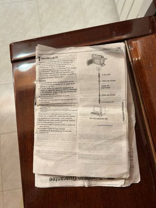 Videocámara JVC con bolso e instrucciones