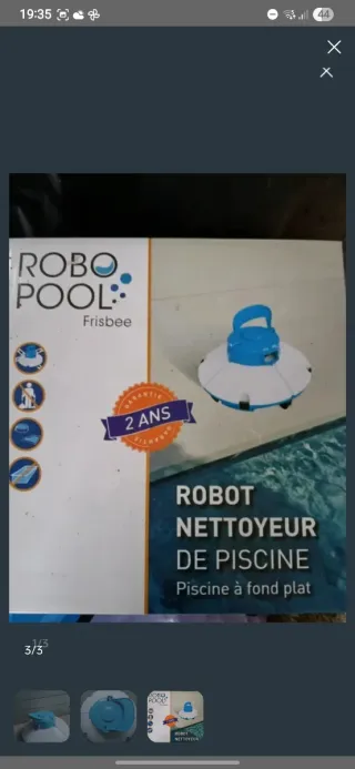 Robot Limpiador Piscina Azul y Blanco