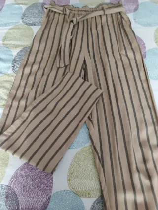 Pantalón de niña beige y marrón Talla 12/13