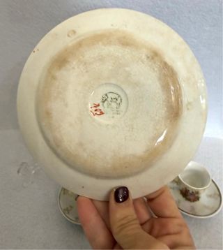 Antico Piatto e Set Miniatura Ceramica