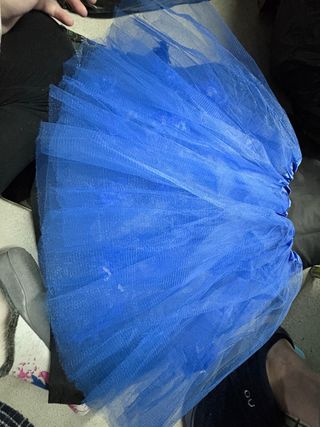 Tutú azul con plumas