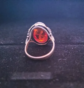 Anillo plata y ambar