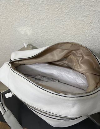 Bolso de cuero blanco Cromia