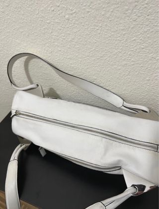 Bolso de cuero blanco Cromia