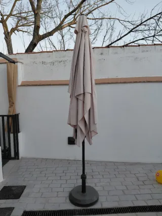 Sombrilla de jardín beige 3x2 metros. REGALO FUNDA