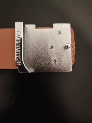 Cintura LV nera fibbia argento