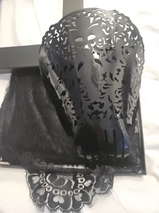 Mantilla Madrina 220x100cm + Peineta Negra