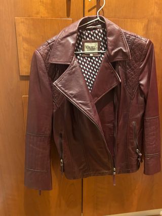 Chaqueta de piel ORPELL granate talla 42