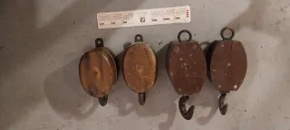 2 Motones y 2 Cuadernales de Madera