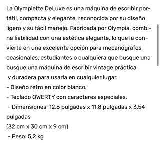 Máquina de escribir Olympia de luxe