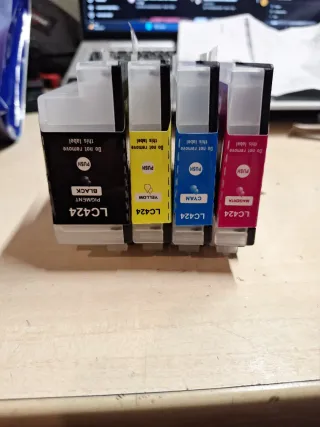 Pack cartuchos tinta Brother LC424 nuevo y usados