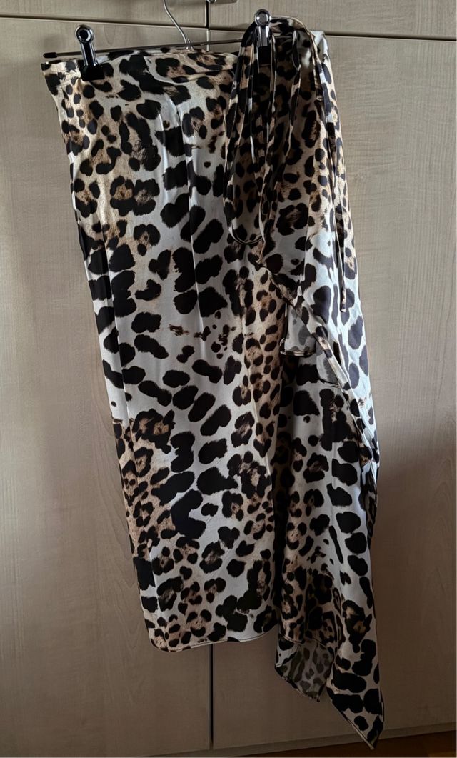 Falda pareo estampado leopardo
