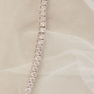 Bracciale tennis argentato con diamanti