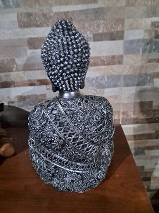 Figura Buda Plateado 34cm
