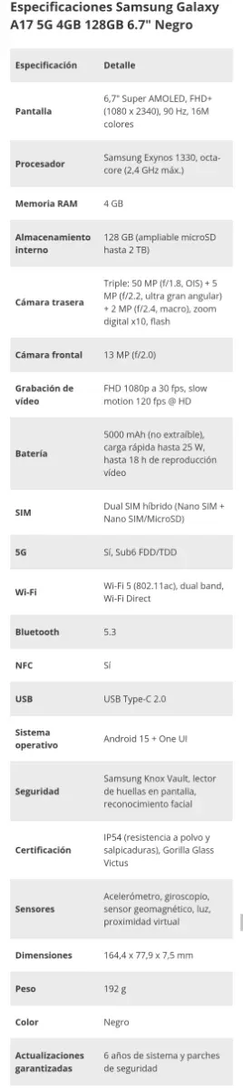 NUEVO Samsung Galaxy A17 5G 128GB