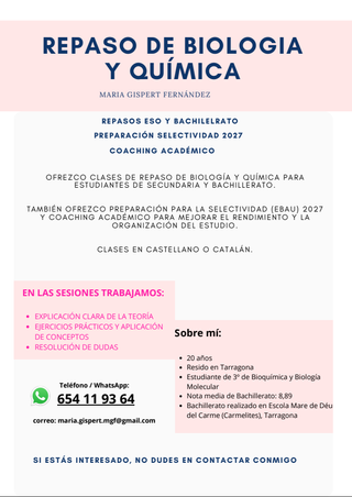 PROFE DE REPASO DE BIOLOGIA Y QUÍMICA