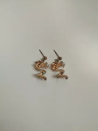 Anillos y pendientes dorados de dragón