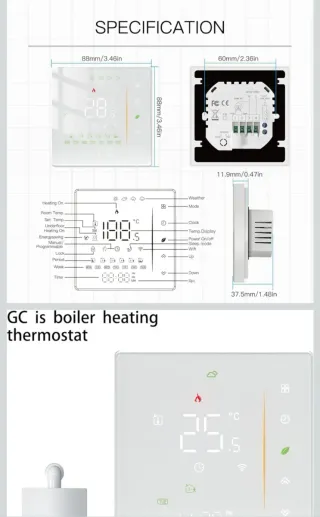 Termostato WiFi MOES programable Tuya
