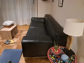 Sofá de Piel Negro Ikea