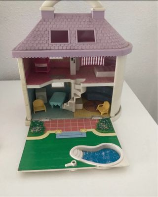 Casa de muñecas plegable con asa