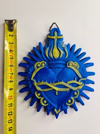 Decorazione Sacro Cuore Blu e Oro