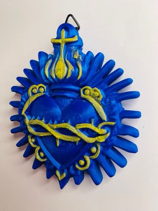 Decorazione Sacro Cuore Blu e Oro