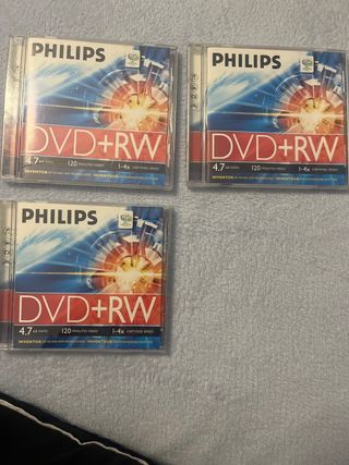 3 Cajas DVD+RW Philips Vírgenes. PRECIO POR UNIDAD