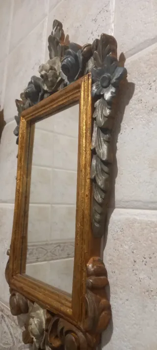 2 Espejos Decorativos Dorados