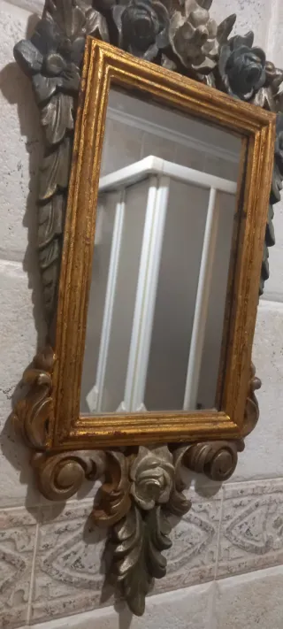 2 Espejos Decorativos Dorados