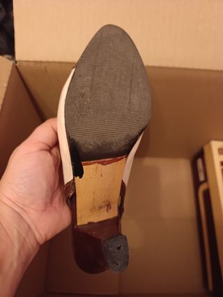 Zapatos de tacón de piel bicolor