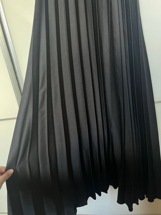 Vestito nero lungo plissettato