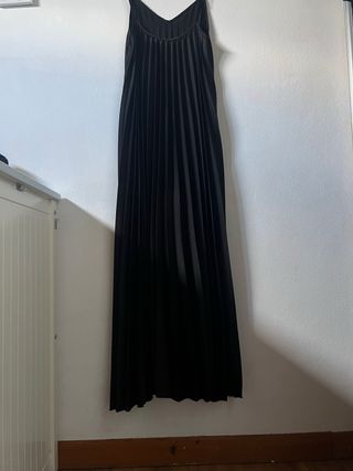 Vestito nero lungo plissettato