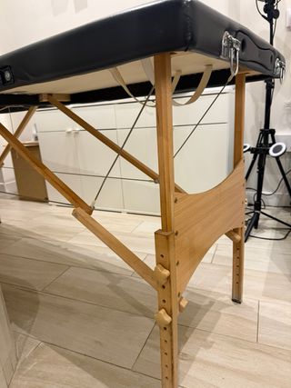 Camilla plegable negra masaje