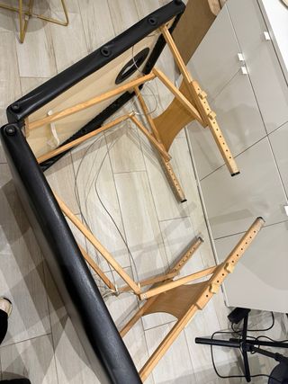 Camilla plegable negra masaje