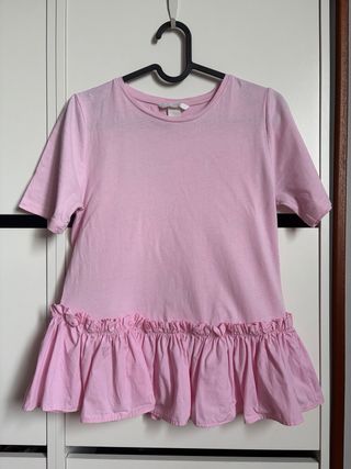 Lote H&M: Camiseta rosa y mono blanco Talla XS