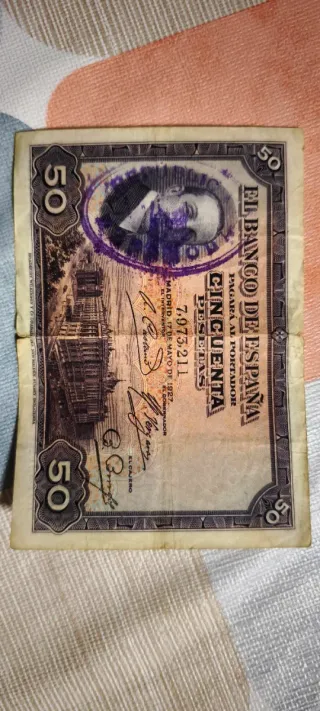 Billete 50 Pesetas España 1927