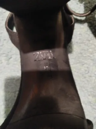 Zapatos Zara Negros Tacón Sandalia