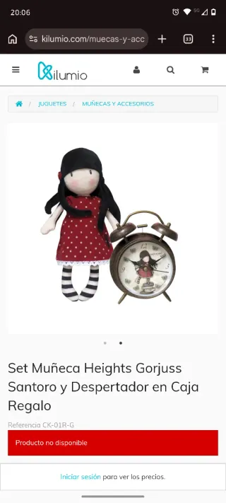 Set Muñeca Gorjuss Santoro y Despertador