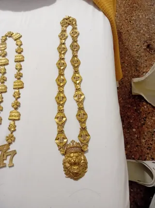 Cadena bañada en oro con colgante 777