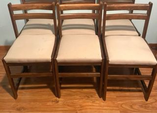 Set 3 sedie in legno con seduta imbottita