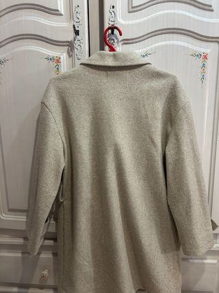 Abrigo paño Stradivarius beige Talla M