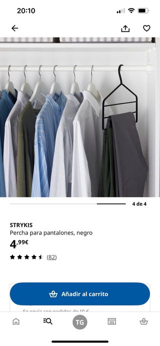 Perchas terciopelo Ikea (pack 10)