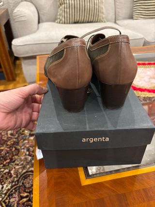 Zapatos Argenta ante y piel cordones