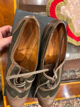 Zapatos Argenta ante y piel cordones