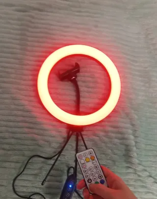 Aro de luz LED con trípode y mando