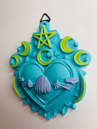 Decorazione Sacro Cuore Teal & Giallo