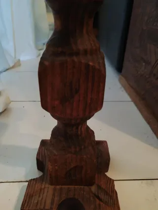 Cenicero de pie vintage retro madera años 70