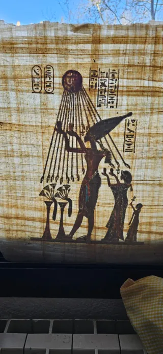 Papiro Egipcio Pintado a Mano