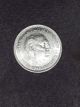 Moneda 5 Pesetas 1949 Francisco Franco