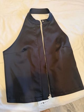 Chaleco Zara Negro Cremallera